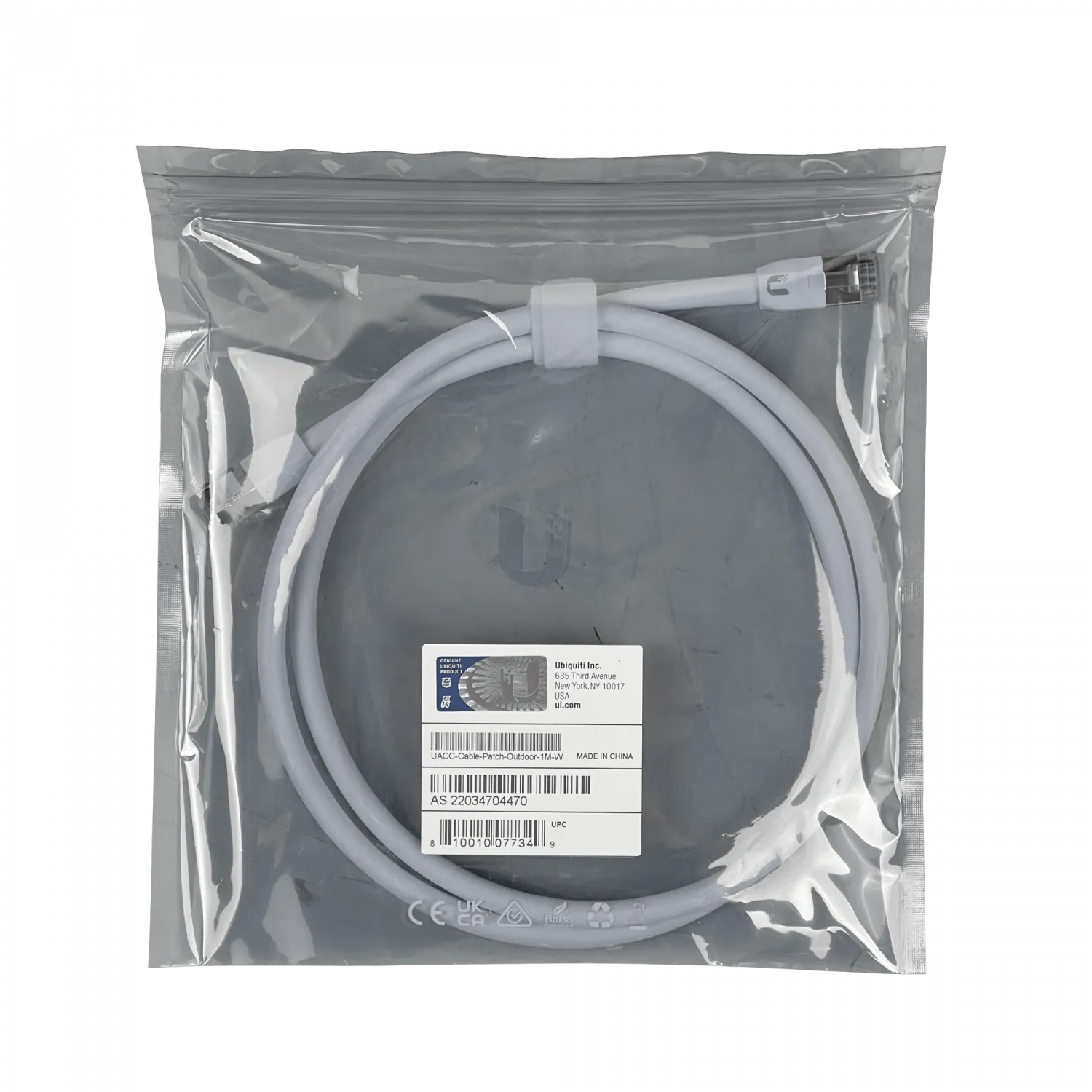 UBIQUITI 1mt Blanco F/UTP Cat5e Cable UACC-Cable-Patch-Outdoor-1M-W 6