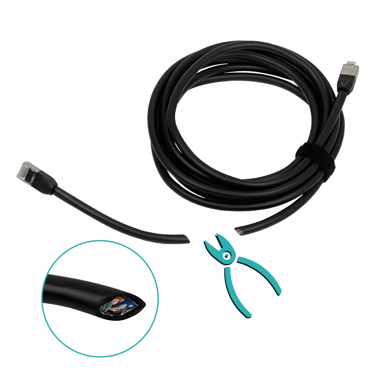 Cable  F/UTP Cat5e UACC-Cable-Patch-Outdoor-3M-BK UBIQUITI 3mt Negro  5