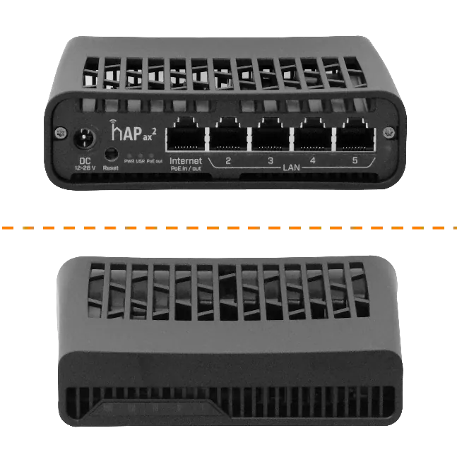 Router Inalámbrico MikroTik hAP ax² - Wi-Fi 6 Dual Band, 5x Puertos Ethernet, PoE In/Out 4