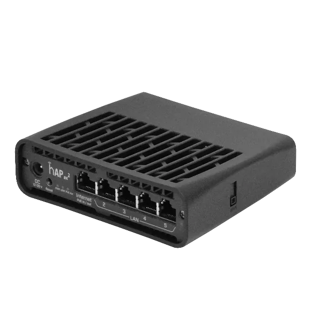 Router Inalámbrico MikroTik hAP ax² - Wi-Fi 6 Dual Band, 5x Puertos Ethernet, PoE In/Out 2