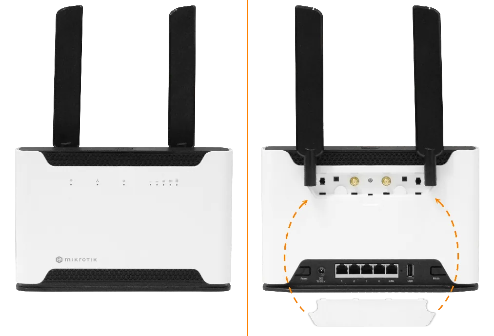 Router WiFi 6 con LTE CAT18 y Puertos 2.5GbE, MikroTik Chateau LTE18 AX, MIMO 2x2 7