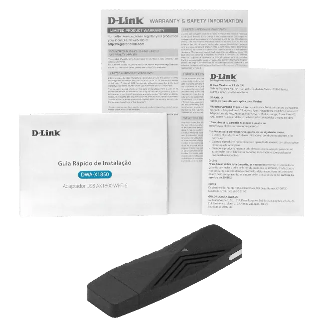 Adaptador de Red D-Link DWA-X1850, WiFi 6, WPA3™, USB 3.2 Gen 1, Negro 3