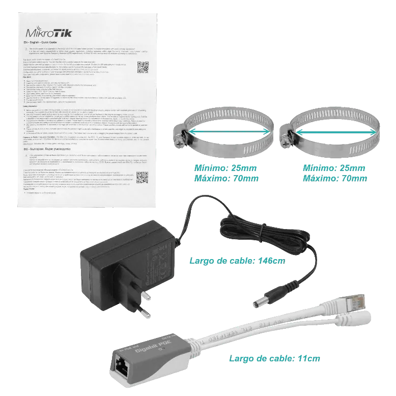 PTP MikroTik ATL-LTE18 CAT18 6-Antenas 1200/150Mbps L3 24V 315mm 4