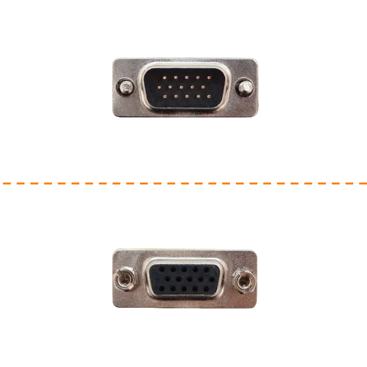 Adaptador VGA Macho a Hembra 2-HD15(DB15-3-Filas) p/FP1MV DE-15/MH/HM Union 2
