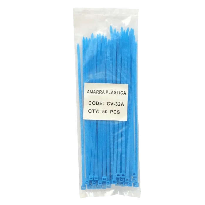 Amarra Plastica Nylon 3.5x200mm 50-un 200x3,5mm Azul  2