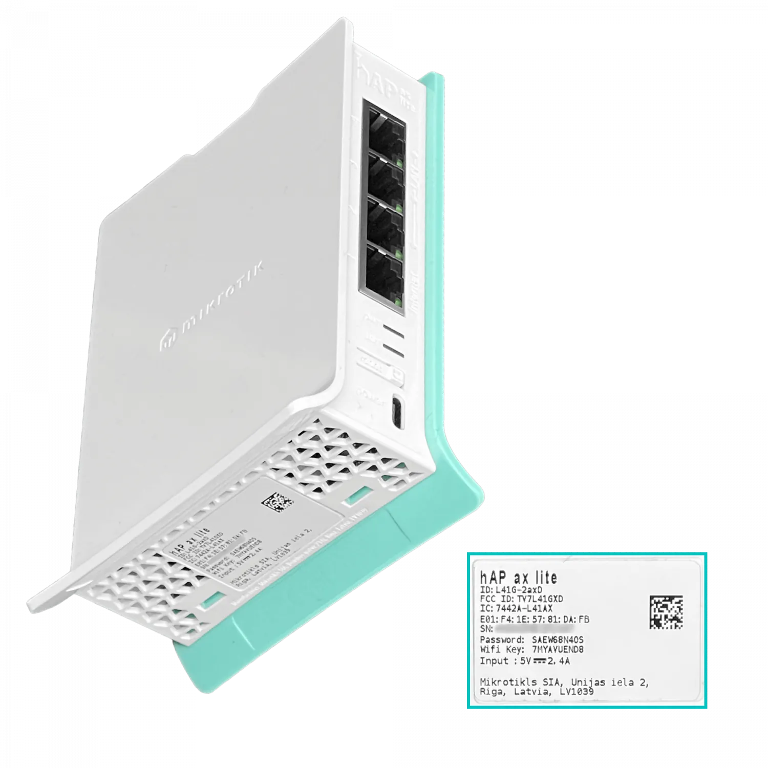 Router Inalámbrico MikroTik hAP ax lite - Wi-Fi 6, 2.4 GHz, 4 Puertos Gigabit Ethernet 3