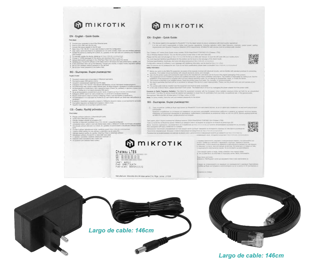 Router LTE CAT6 con WiFi Dual-Band y 5 Puertos Gigabit, MikroTik Chateau LTE6, MIMO 2x2 5