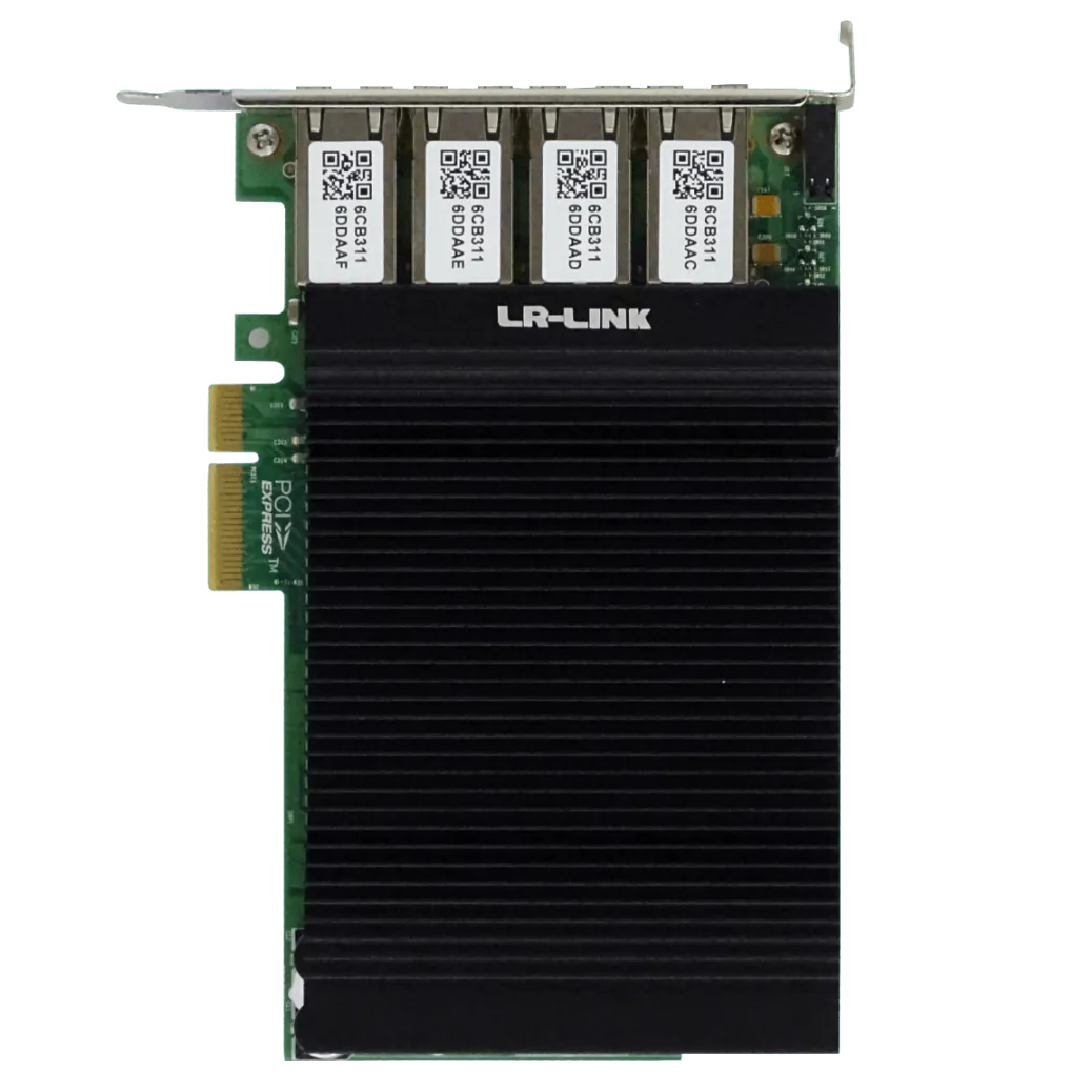Tarjeta de Red PCIe x4 LR-LINK LRES2004PT-POE - Cuatro Puertos Gigabit con PoE+, Intel I350 3