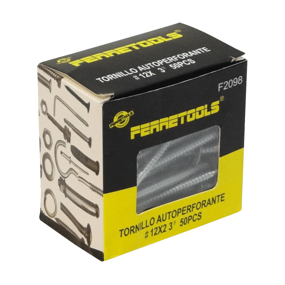 BA12-30. Hexagonal-8mm 50u. 12x3 Largo-76mm Zn Tornillo Autoperforante 3,0p 2