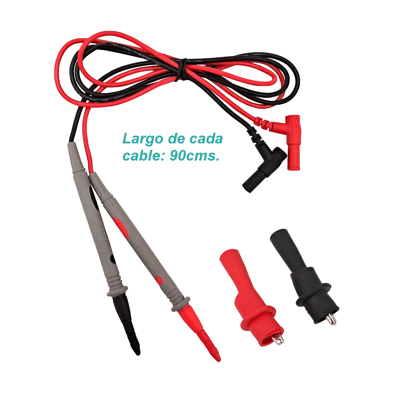 Par de Cables de Repuesto para Multitester, 1000V, 20A, 90cm 2