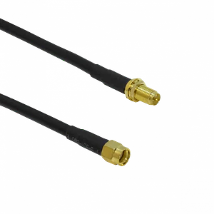 Cable Coaxial 15m, RPSMA-Hembra a RPSMA-Macho, RG58 LMR195, Negro