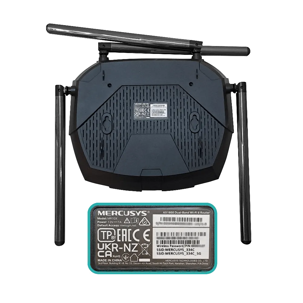 MERCUSYS WiFi6 AX1800 5GHz+2,4GHz 1201+574mbps 4-ant-fija 3-1000 1-WAN 3