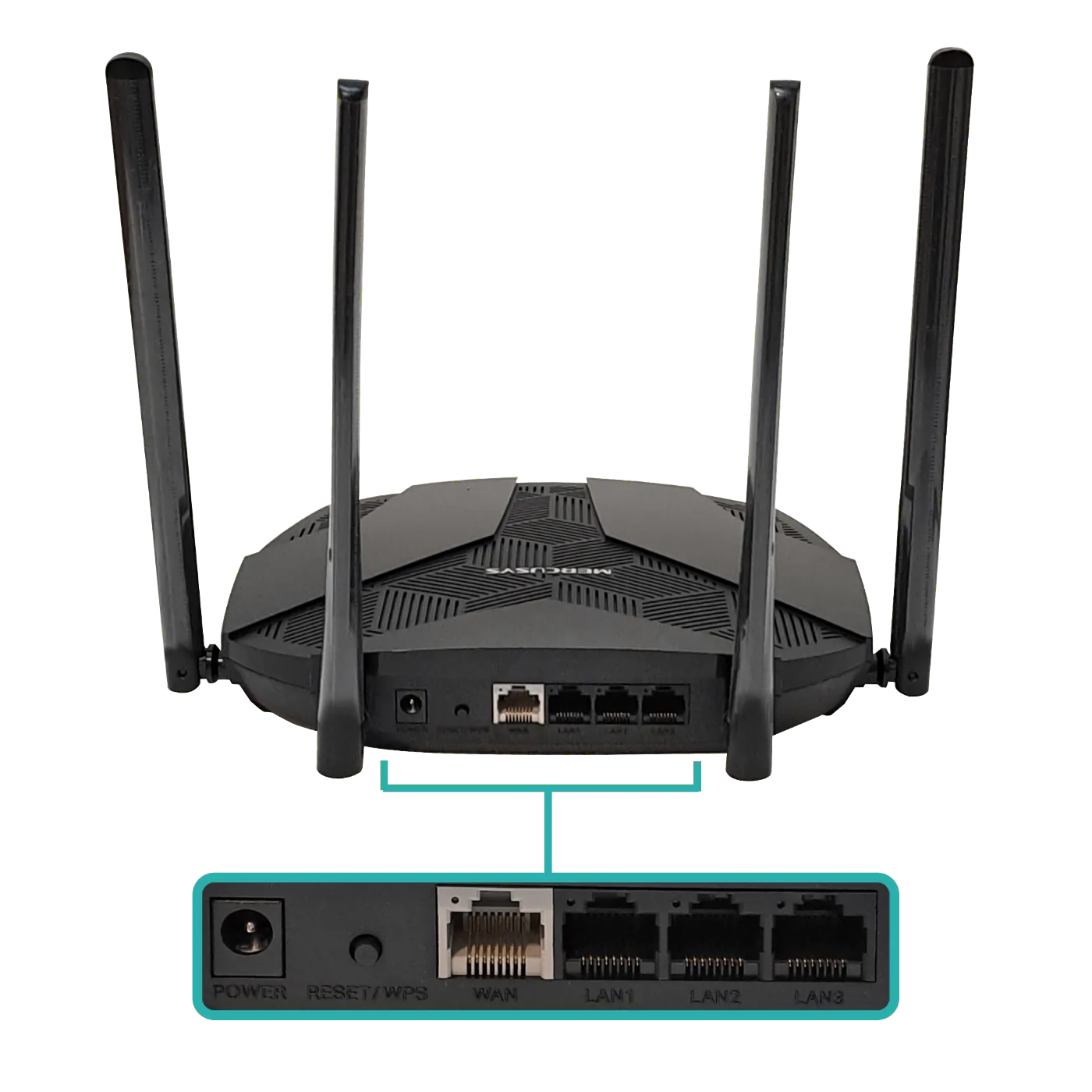MERCUSYS WiFi6 AX1800 5GHz+2,4GHz 1201+574mbps 4-ant-fija 3-1000 1-WAN 2