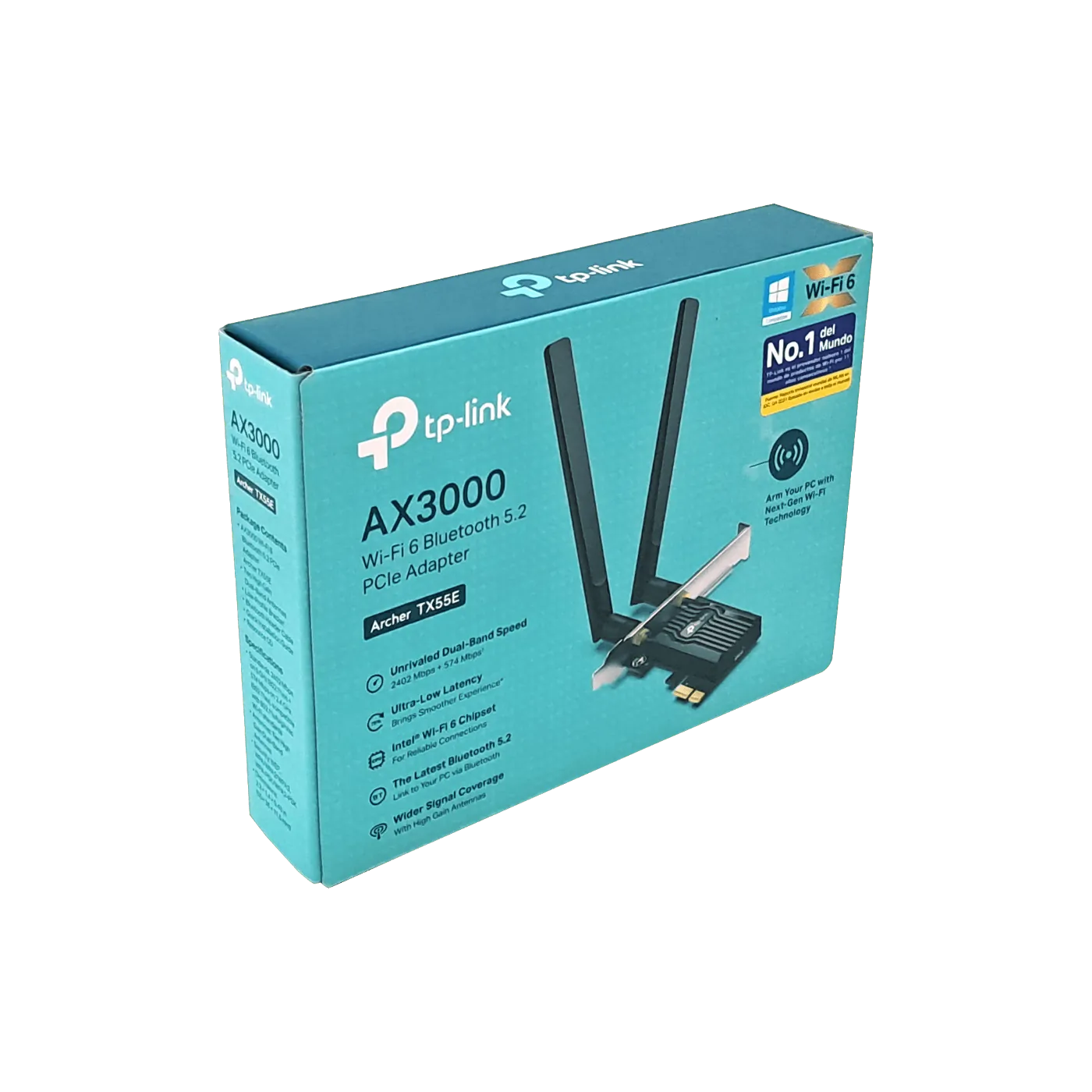 Tarjeta de Red Wi Fi PCIe TP-Link Archer TX55E Wi-Fi 6 AX3000 con Bluetooth 5.2 4