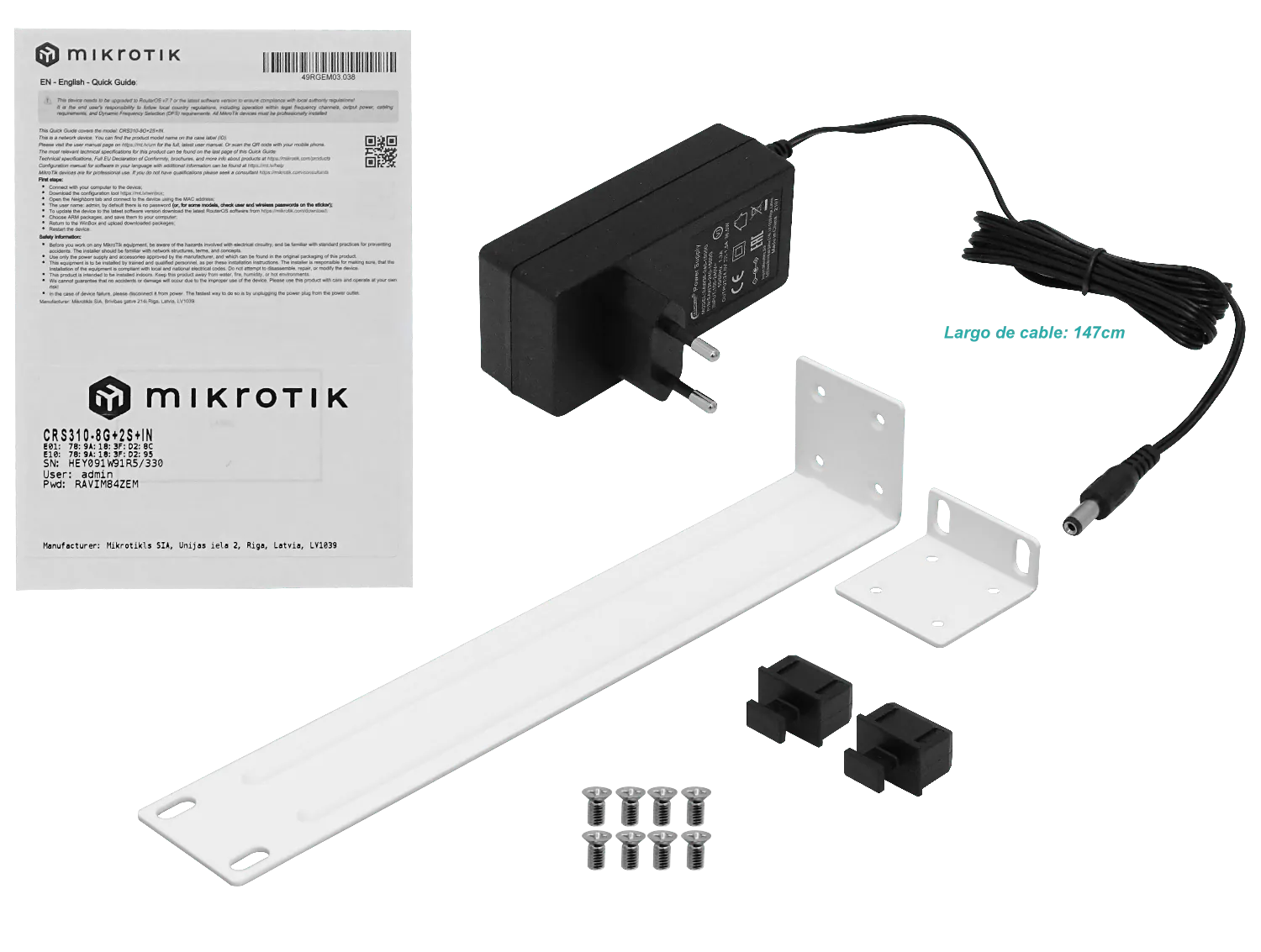 Switch MikroTik CRS310-8G+2S+IN 8x 2.5G + 2x SFP+ 10G USB Rack RouterOS L5 6