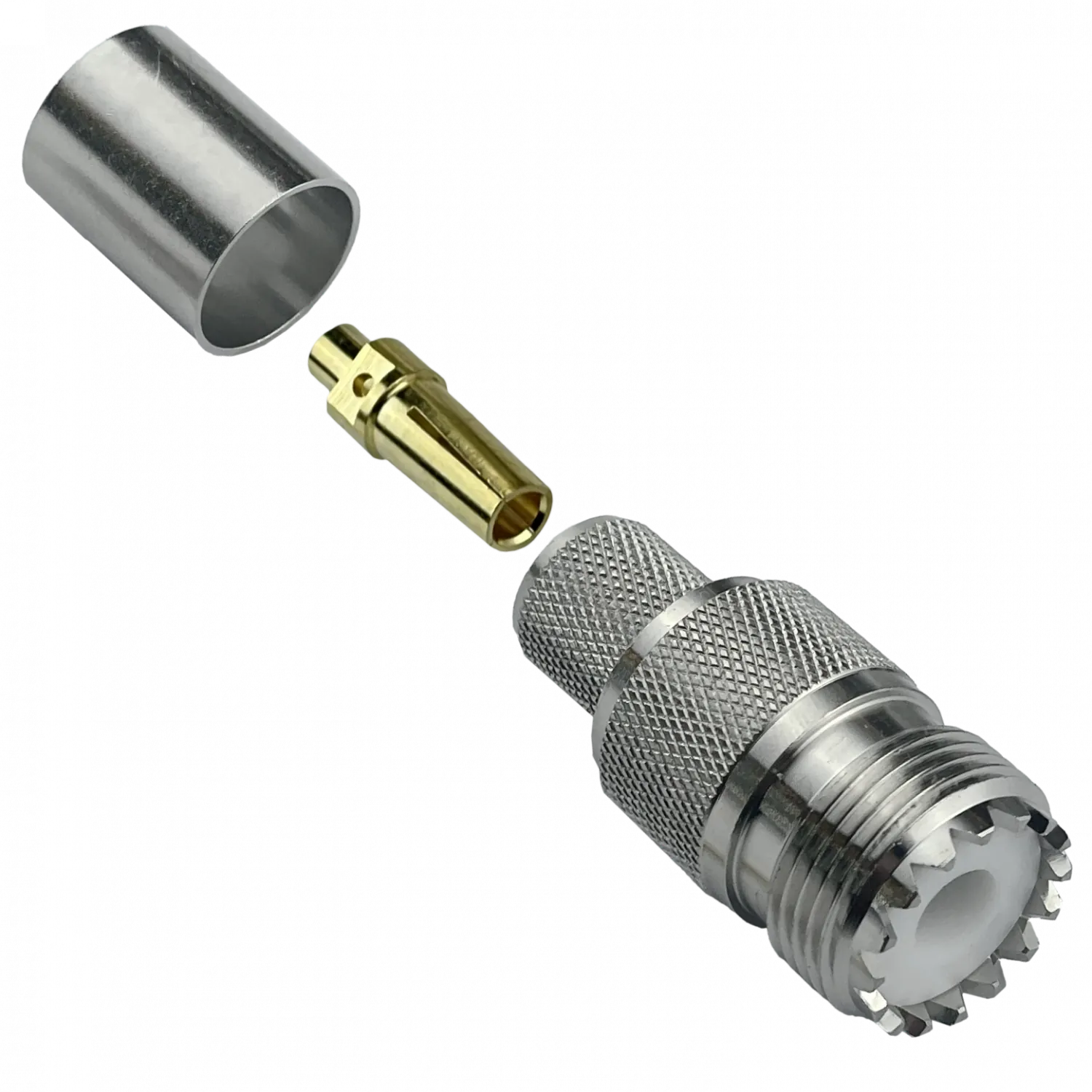 Conector UHF GENERICO UH4C hembra LMR400 RG8 PL259 crimpeable CA400 2