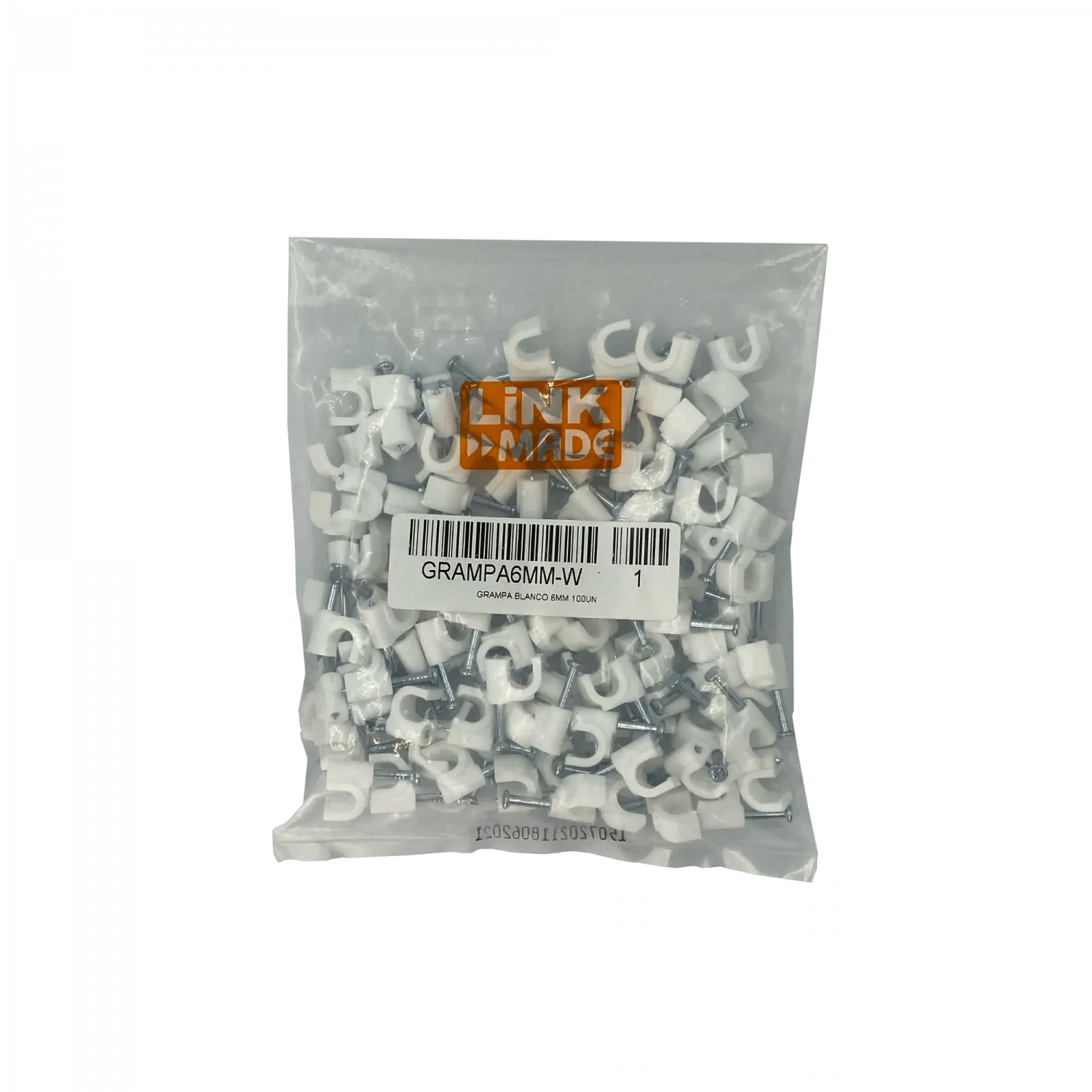 Grampas LINKMADE 6mm Redondas Blancas con Clavo para Concreto - Pack de 100 3