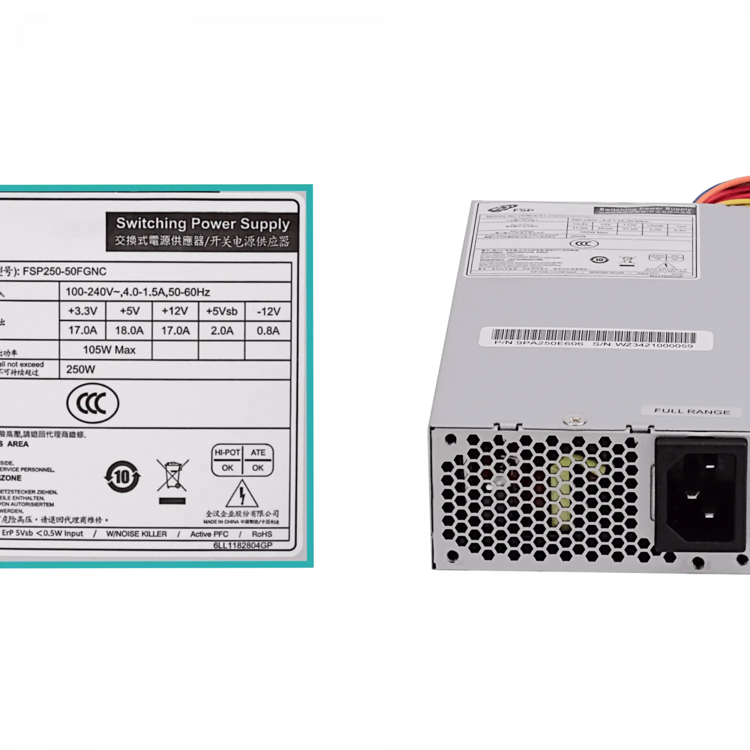 FSP Fuente Poder rack 1U 250W Requiere cable poder C13 4