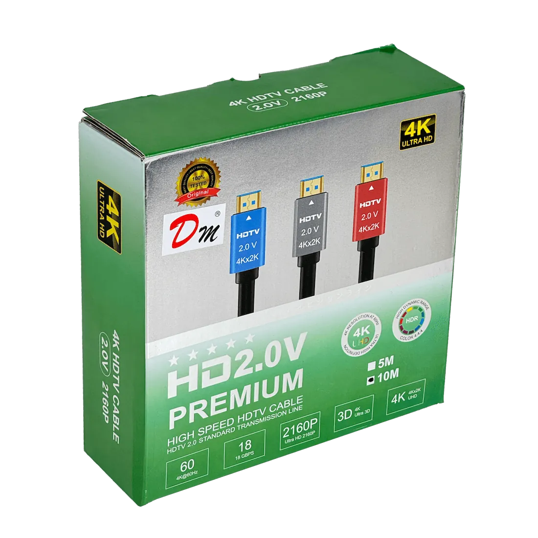 Cable HDMI 10m 4K 2160p v2.0, HDMI-M a HDMI-M, Negro, 60Hz 2