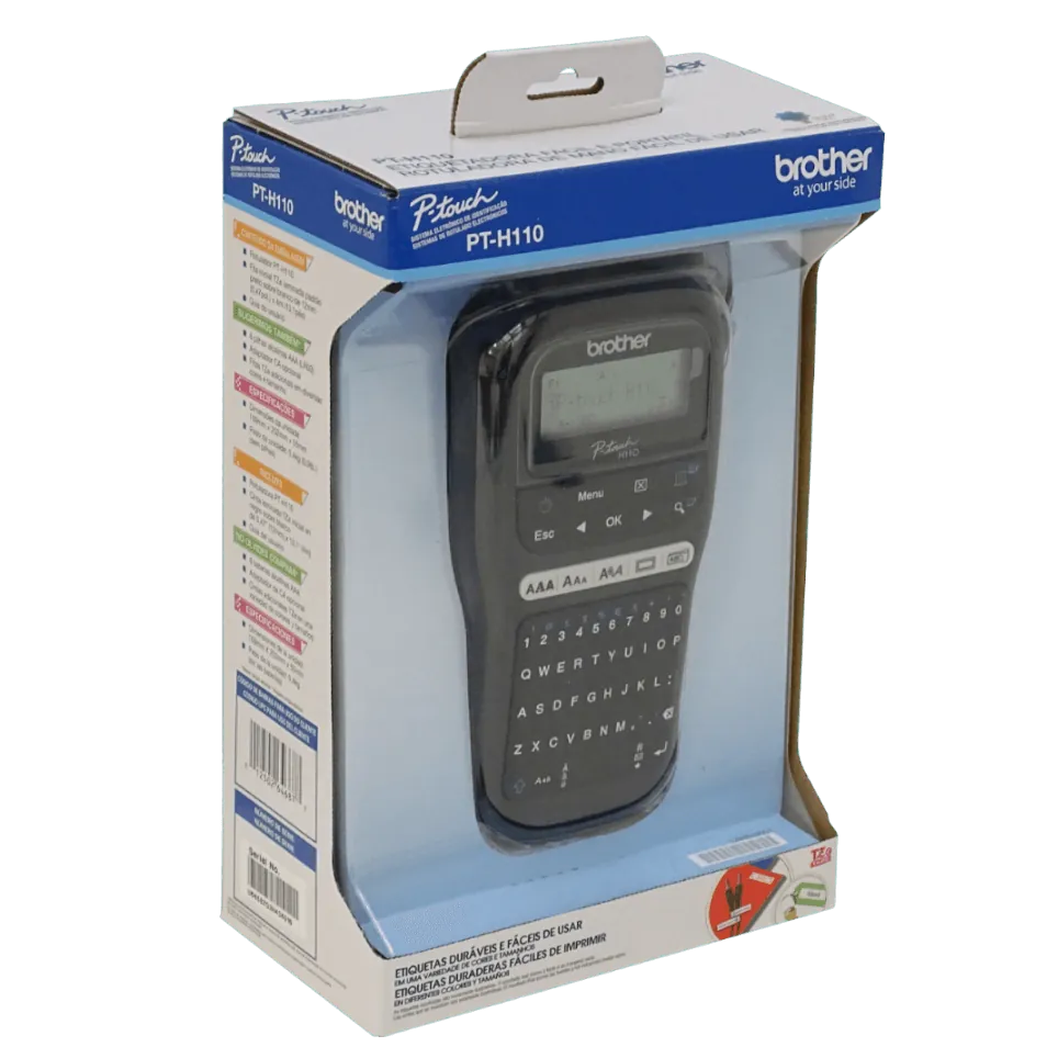Rotuladora Brother PT-H110BK QWERTY negra TZe 3 5 a 12mm 3