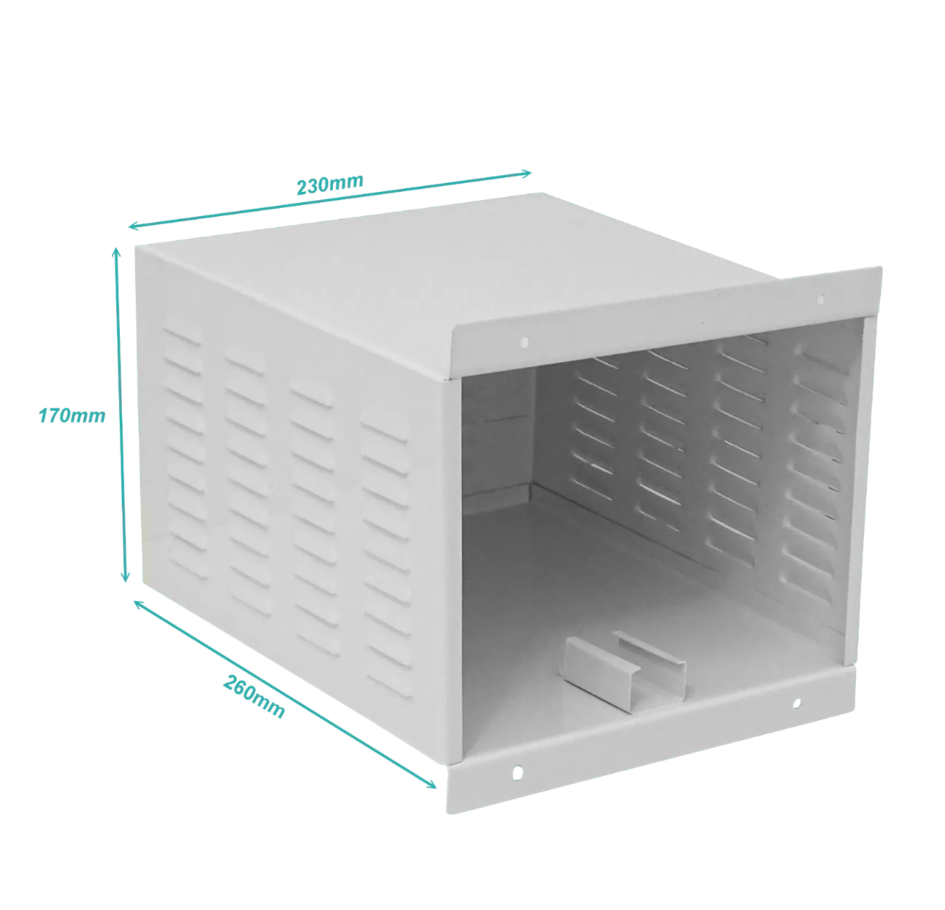 Gabinete Metálico 23x17x26cm para Sirena 30W con Ranuras y Tamper 3