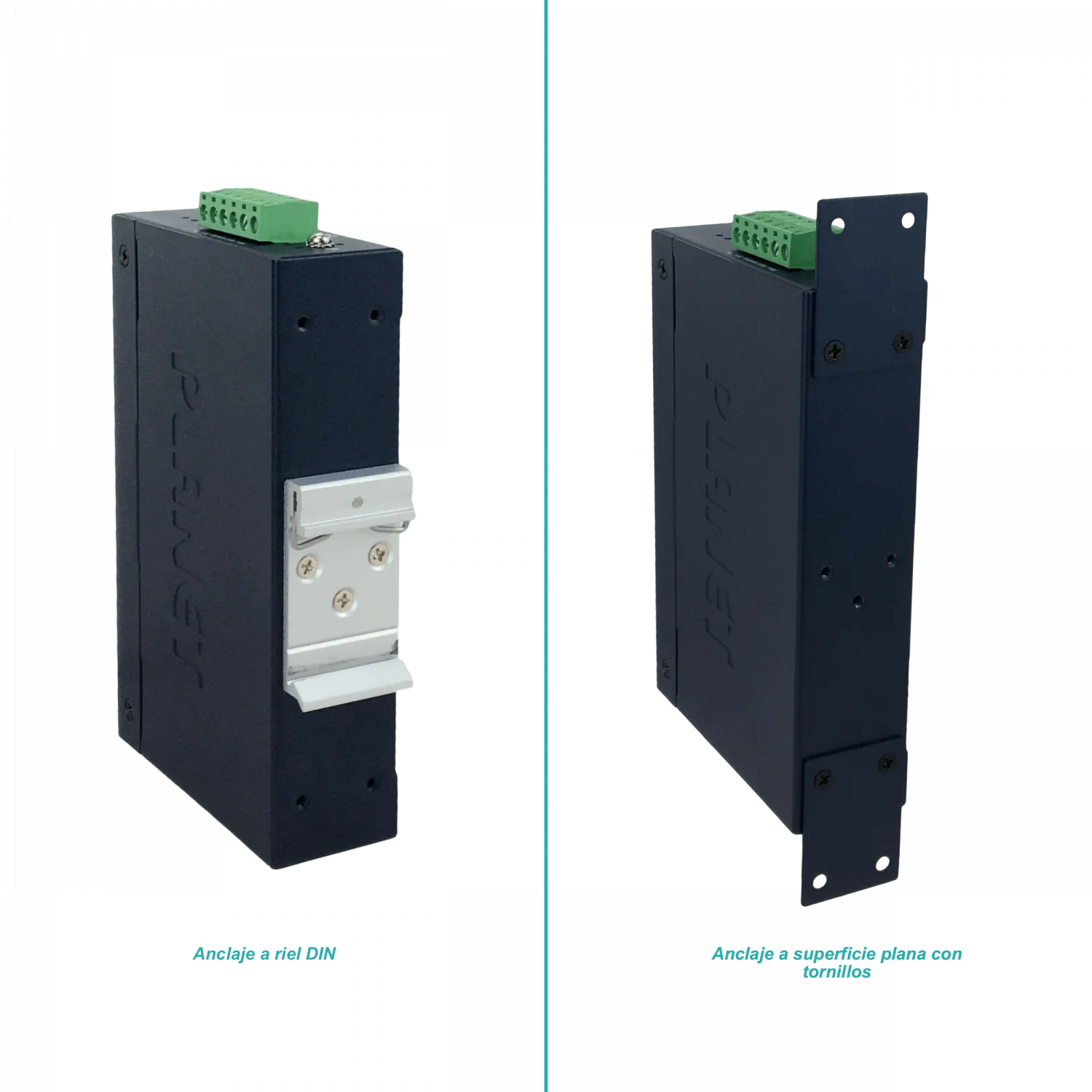 Switch Indust Admin Riel-DIN Gigabit req 12-48VDC 24VAC PLANET 8-1000  4