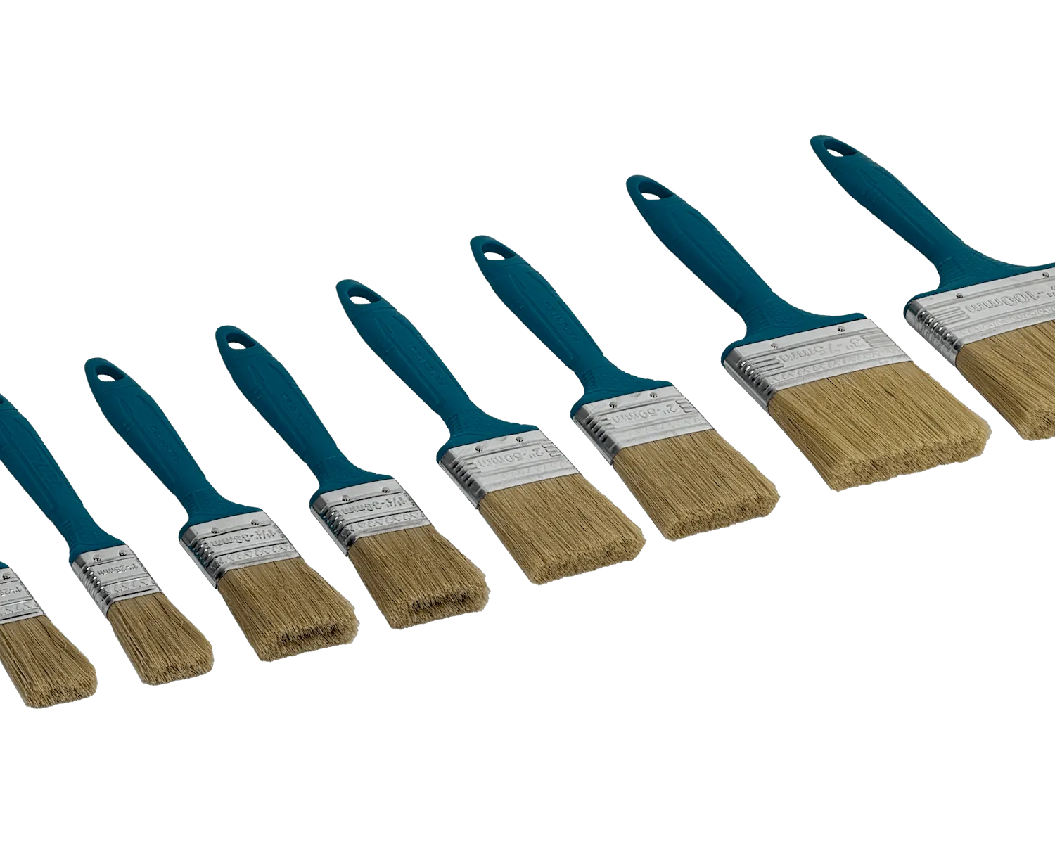 Brochas Para Pintura (8 unidades) TOTAL, 2-25mm 2-38mm 2-50mm 1-75mm 1-100mm 2