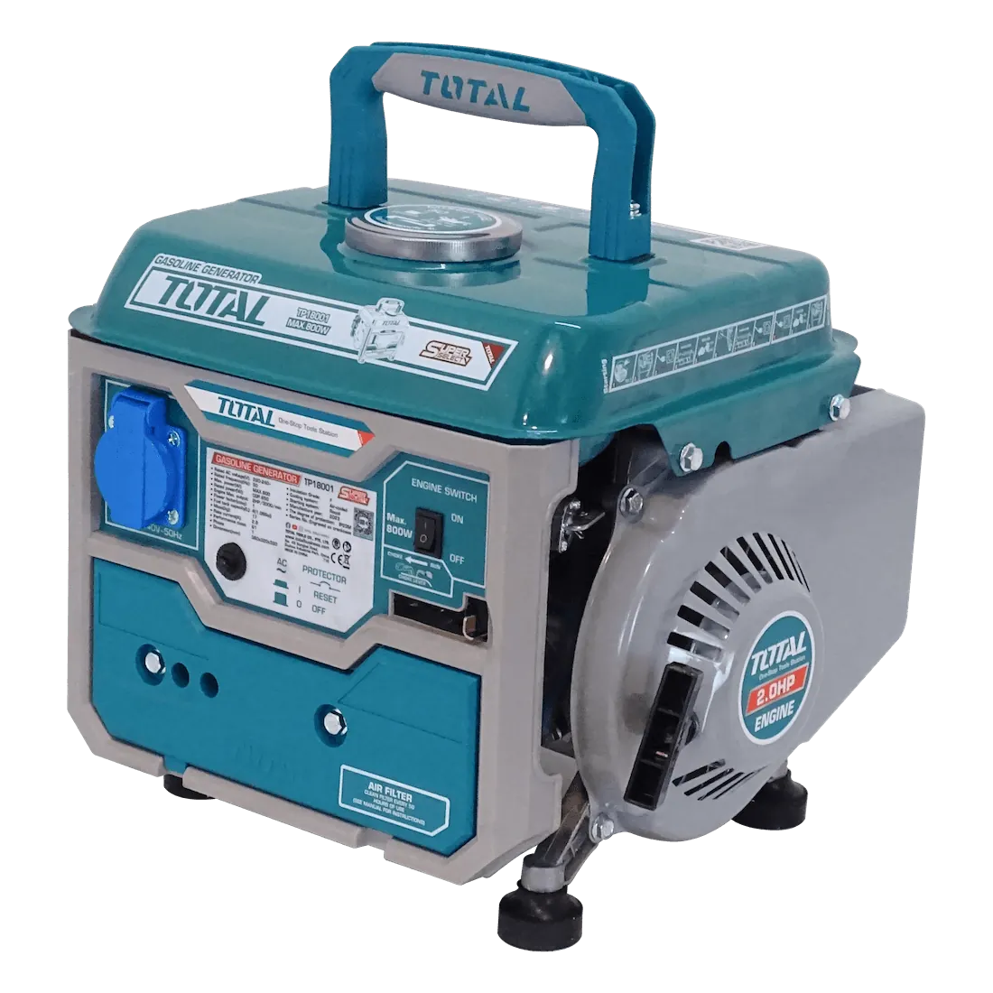 Generador de Gasolina TOTAL TP18001 - 800W, 2HP, 2 Tiempos 5