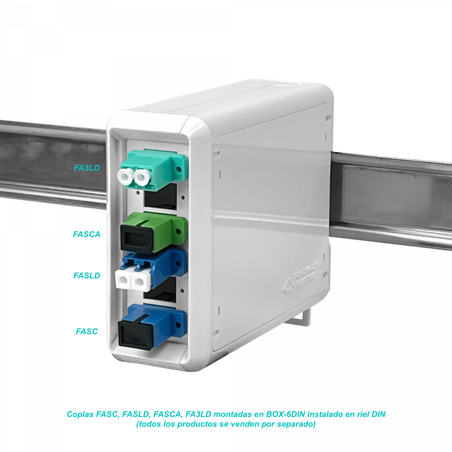 Caja DIN Furukawa BOX-6DIN para 6 manguitos fibra 2 placas plastica 6