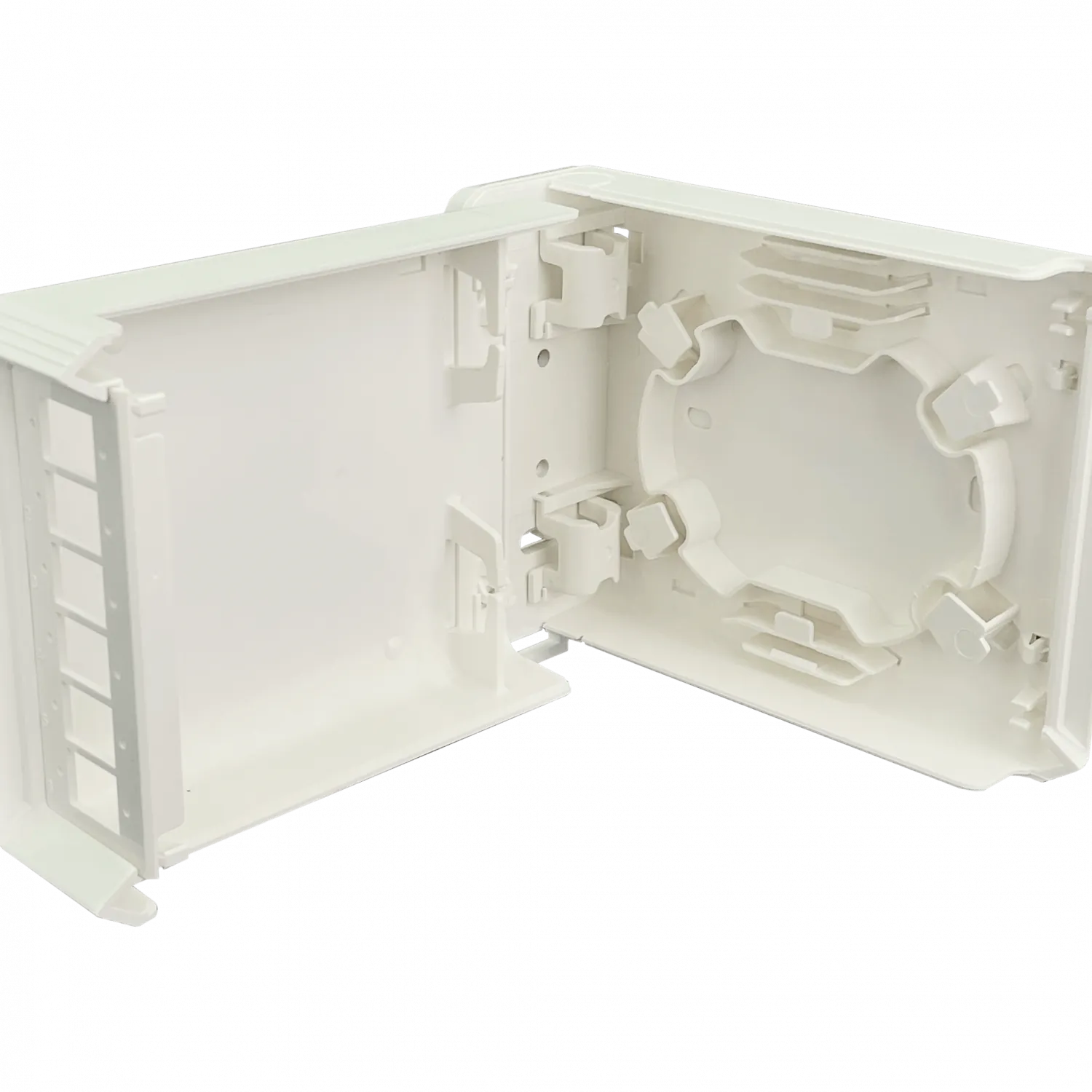 Caja DIN Furukawa BOX-6DIN para 6 manguitos fibra 2 placas plastica 7