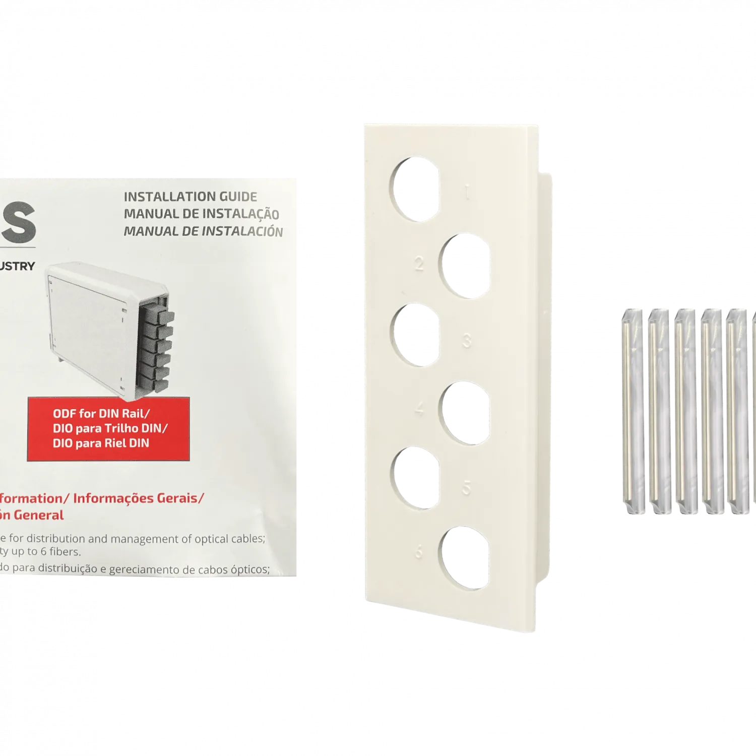 Caja DIN Furukawa BOX-6DIN para 6 manguitos fibra 2 placas plastica 8