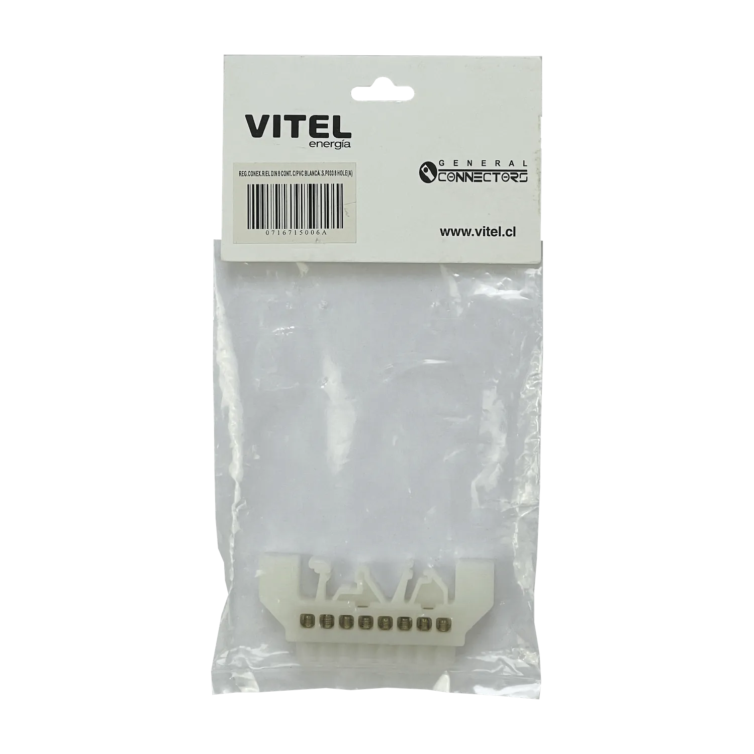 Regleta Blanca 8-Conexiones 4mm Riel Din Distribucion Electrica 4