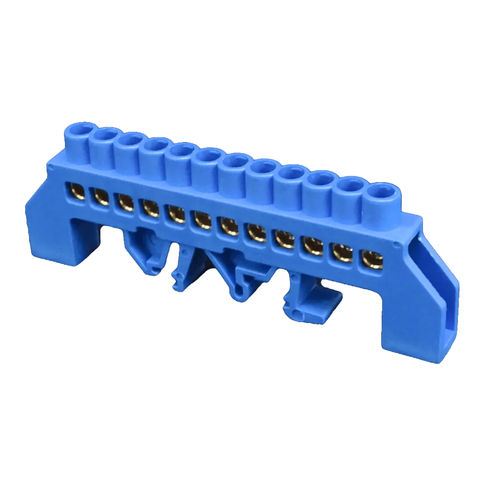 Regleta Azul 12-Conexiones 4mm Riel Din Distribucion Electrica 1