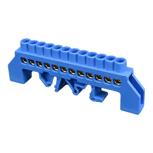 Regleta Azul 12-Conexiones 4mm Riel Din Distribucion Electrica