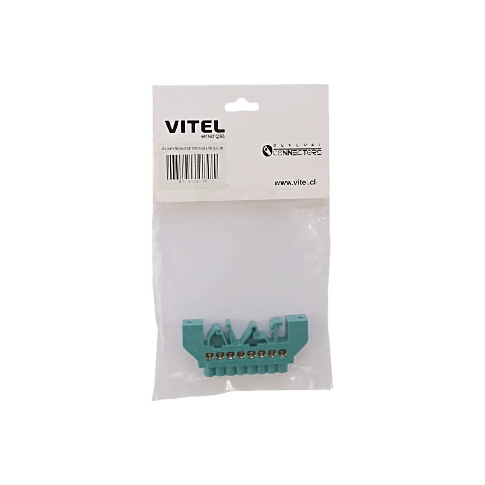 Regleta Verde 8-Conexiones 4mm Riel Din Distribucion Electrica 4