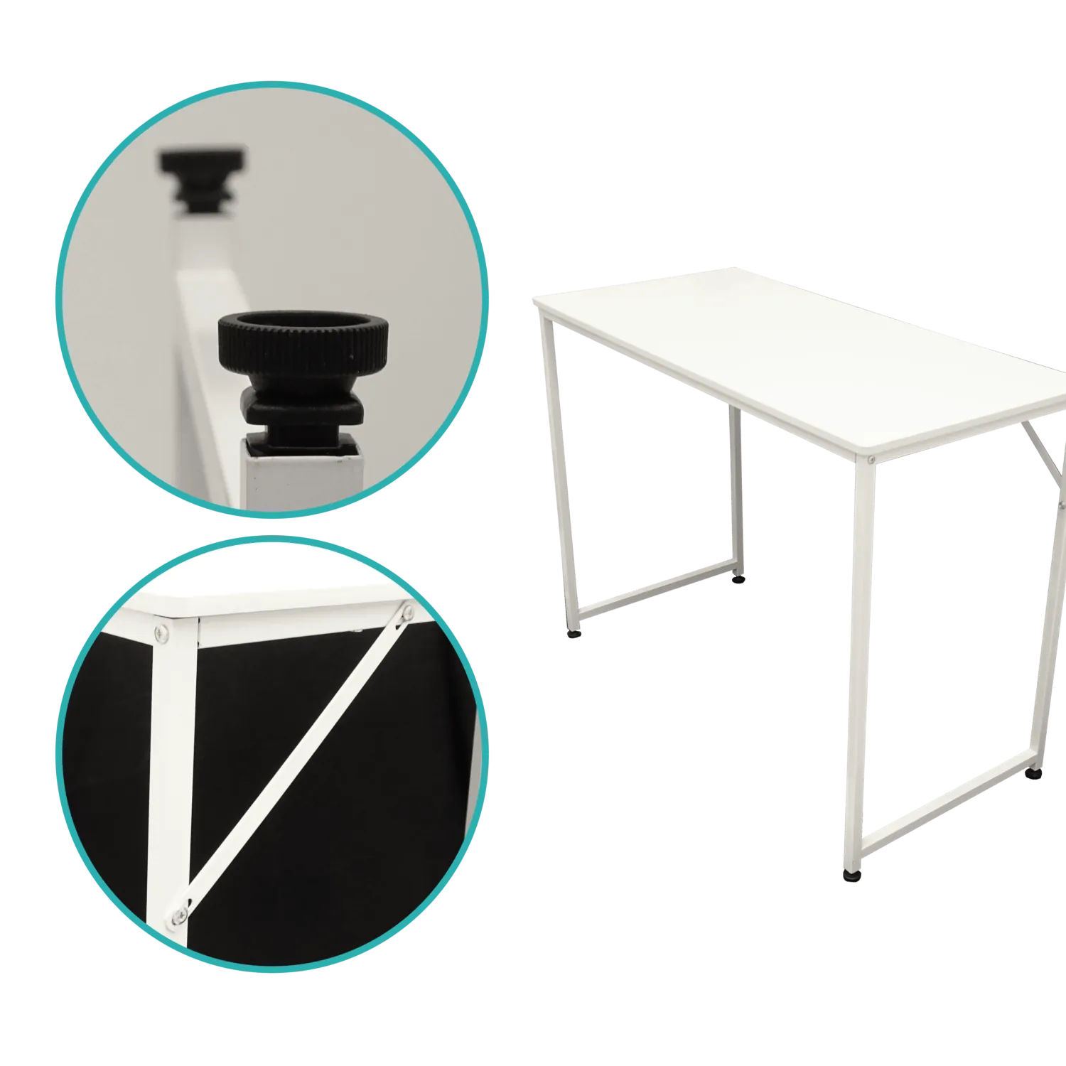 Mesa armable escritorio 100x48x75cm Cubierta de 12mm MDF Patas-Acero 4