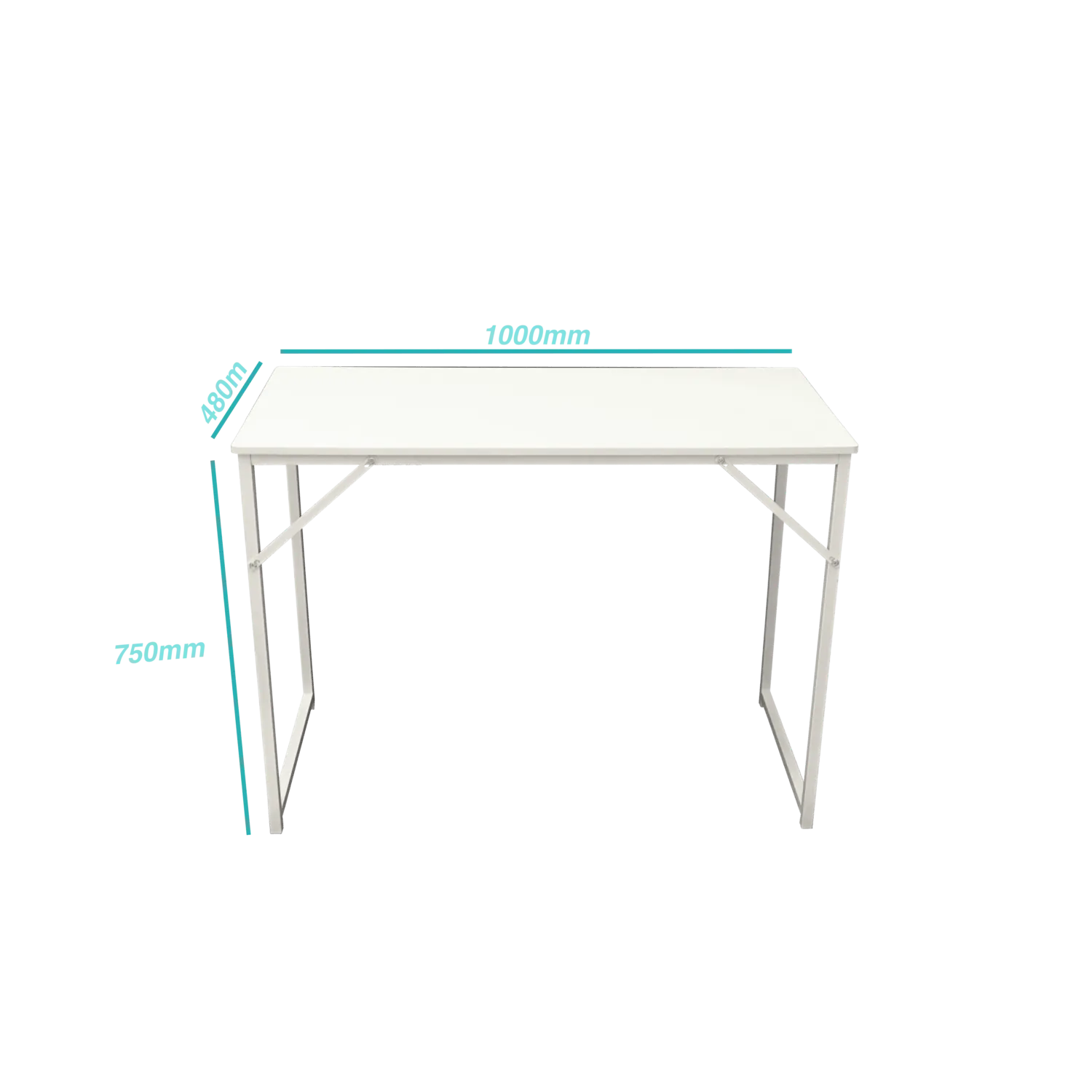 Mesa armable escritorio 100x48x75cm Cubierta de 12mm MDF Patas-Acero 5