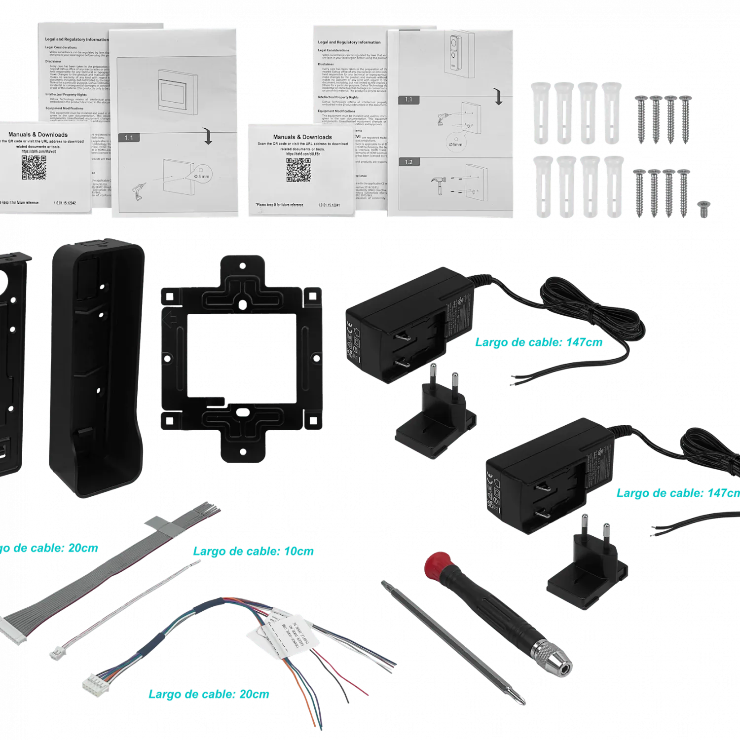 Kit Portero IP WiFi con Control de Acceso, Monitor 7'' y Estación Exterior, Dahua DHI-KTW02 7