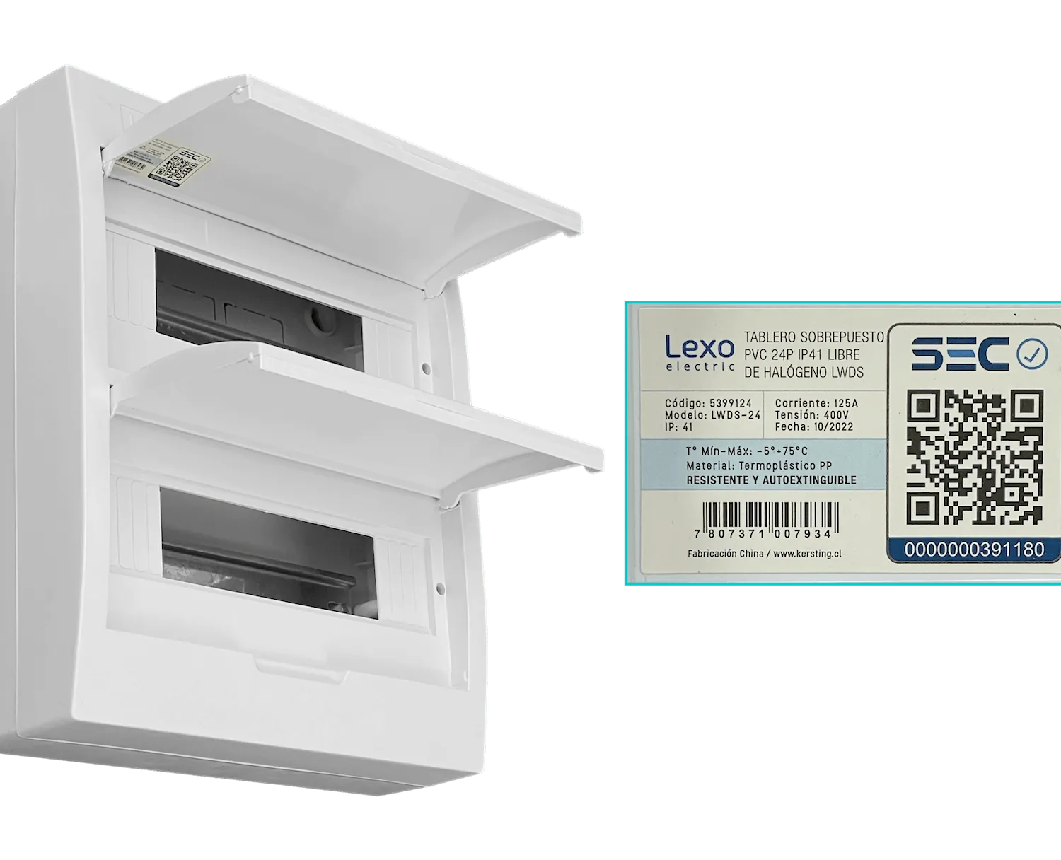 Tablero LEXO Sobreponer LSZH 24 Módulos Riel DIN IP41 IK08 Ref 5399124 5