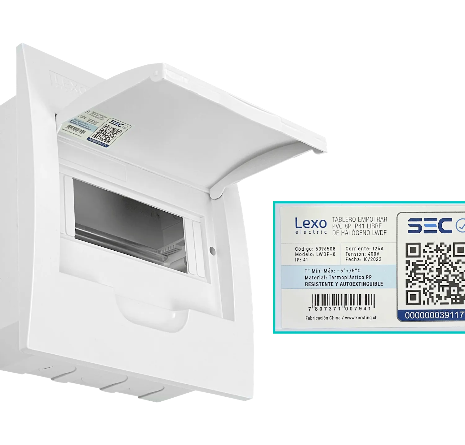 Tablero LEXO Empotrable LSZH 8 Módulos Riel DIN IP41 IK08 Ref 5396508 4