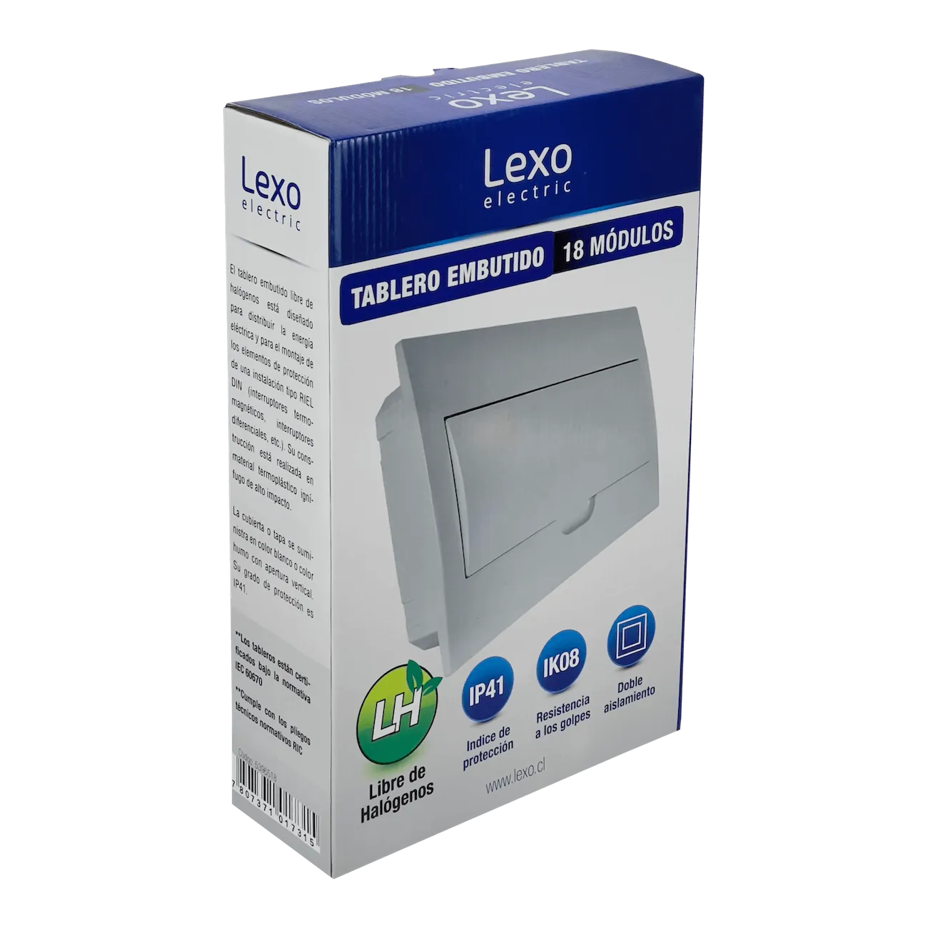 Tablero LEXO Empotrable LSZH 18 Módulos Riel DIN IP41 IK08 Ref 5396518 5