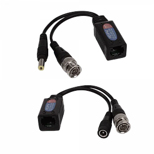 Video Balun RJ45-H BNC-M UTP Cat5e/Cat6 8MP HD Plug-M/H req/12-48Vdc