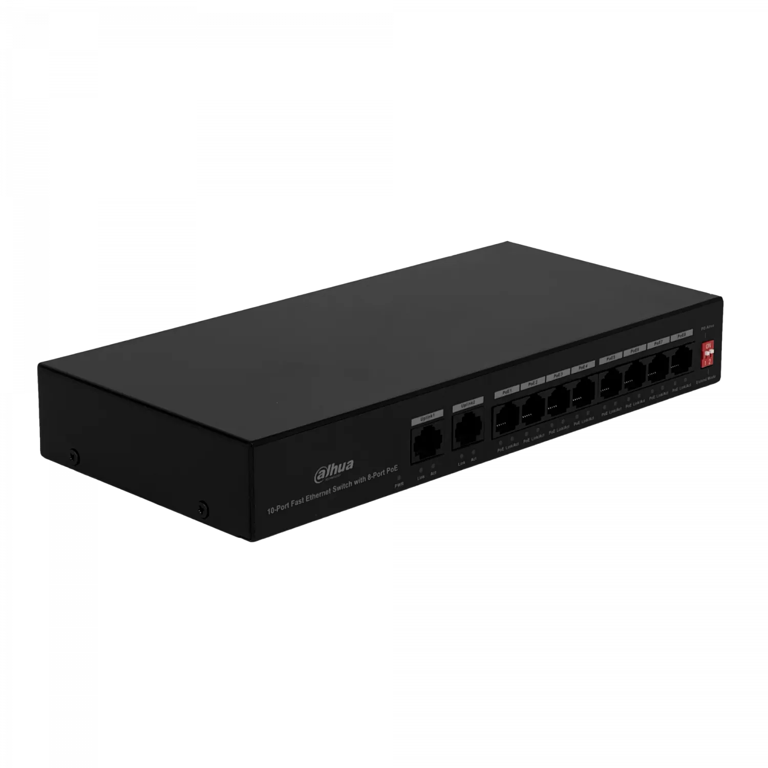 Switch 8 PoE+af/at/bt + 2 Gigabit No Administrable 96W Riel DIN, Dahua PFS3010-8ET-96 6
