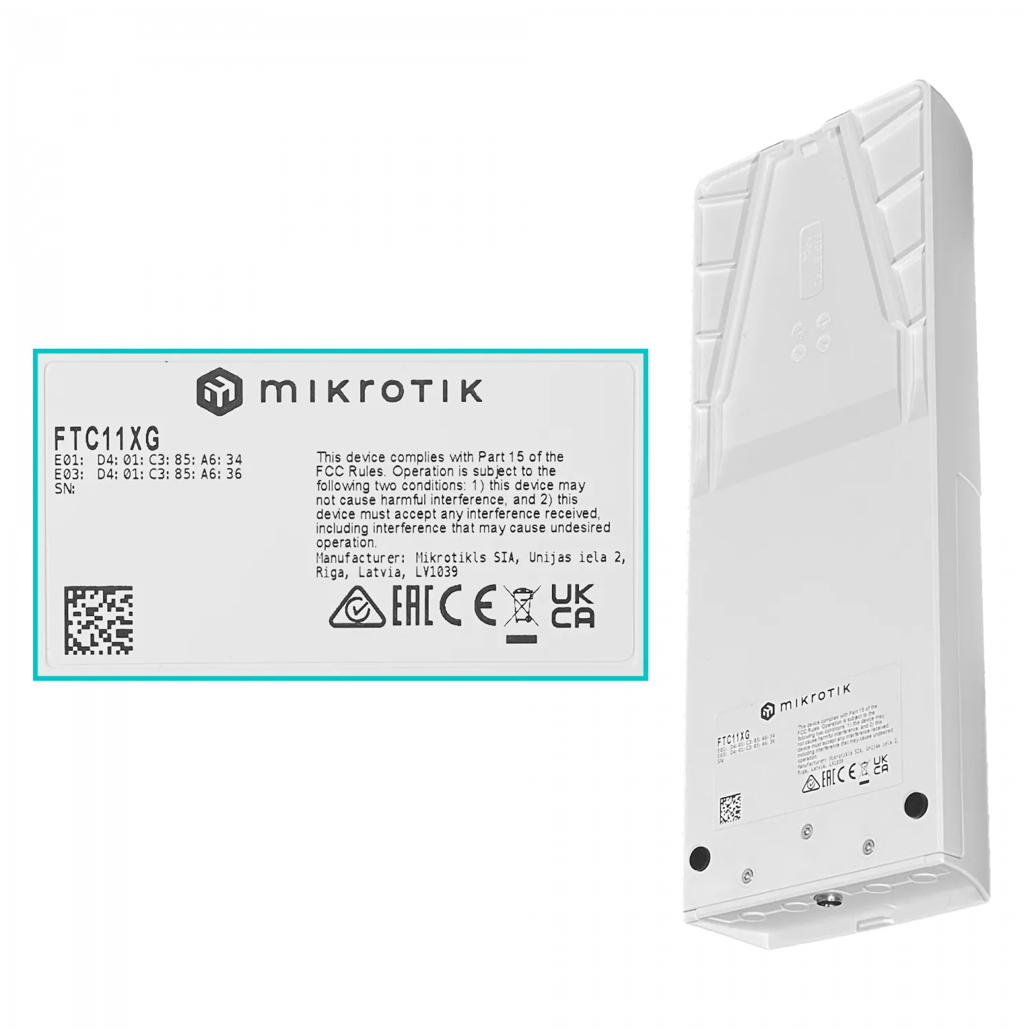 Convertidor MikroTik FTC11XG SFP+10 2-1G/10G PoE-in 43-57V PoE L4 3