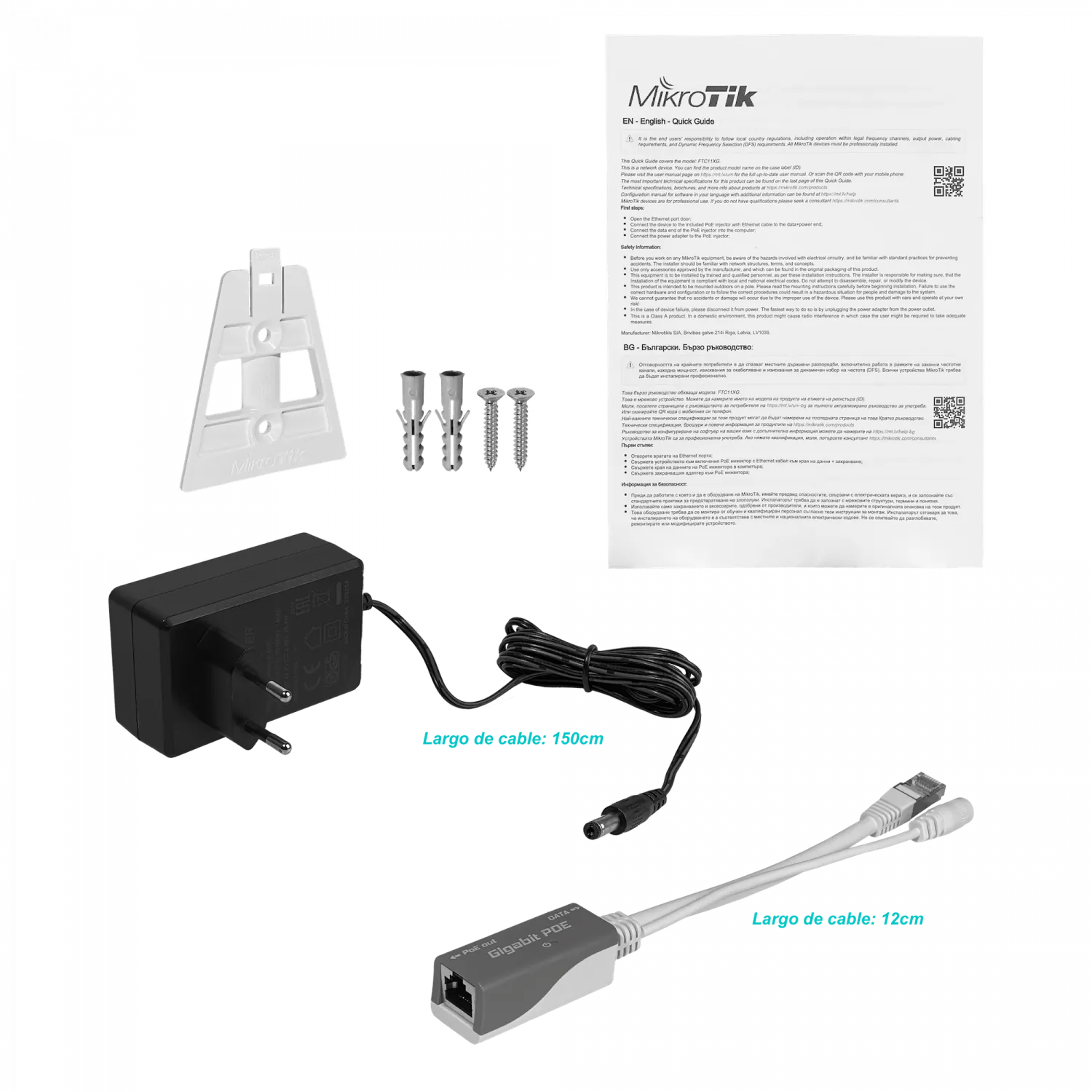Convertidor MikroTik FTC11XG SFP+10 2-1G/10G PoE-in 43-57V PoE L4 4