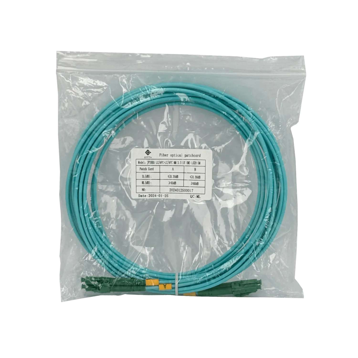 Jumper Fibra LSZH 5mt LC/APC-LC/APC OM3 Multimodo MM Duplex  3