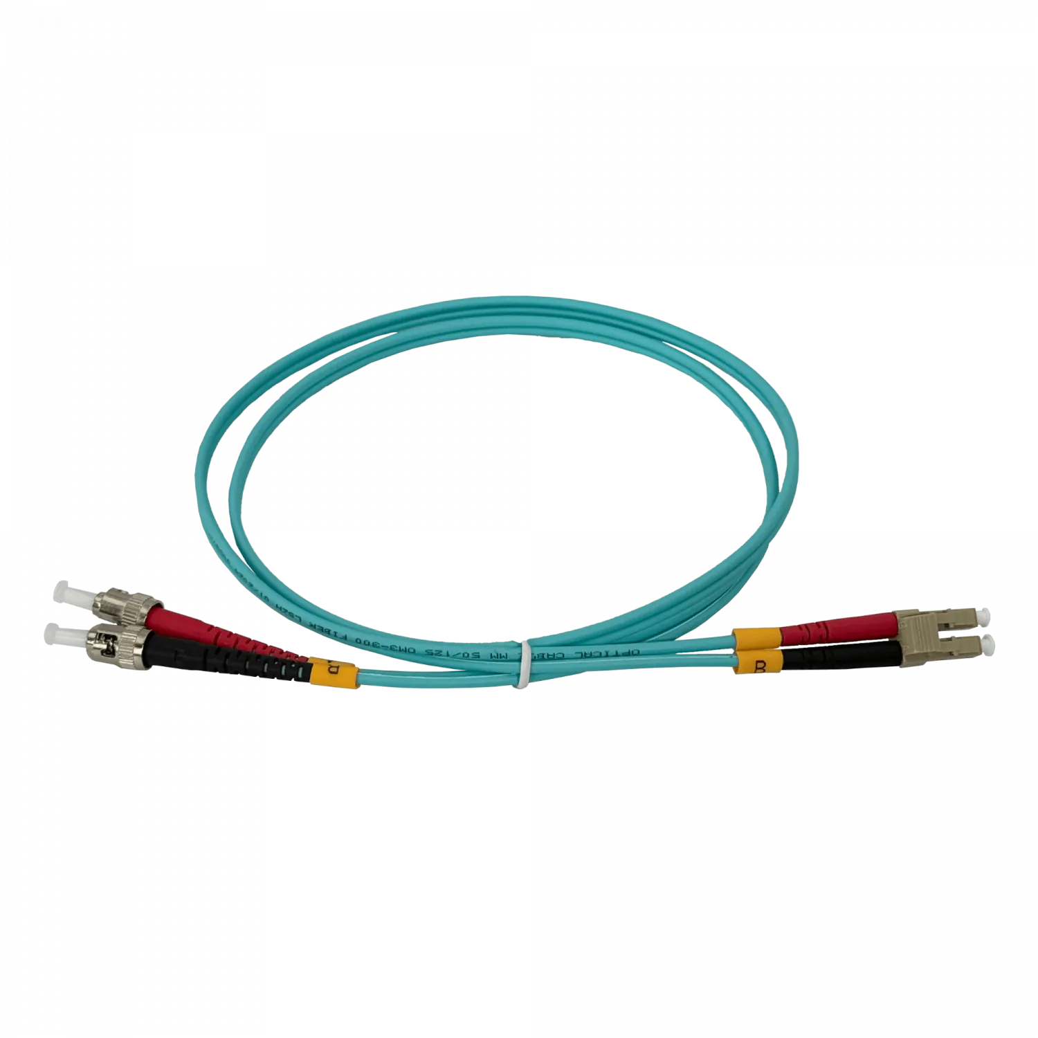 Jumper Fibra 3.0mm 50/125um 1mt LC-ST OM3 Multimodo MM Duplex  2