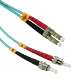 Jumper Fibra 3.0mm 50/125um 1mt LC-ST OM3 Multimodo MM Duplex  - Miniatura 1
