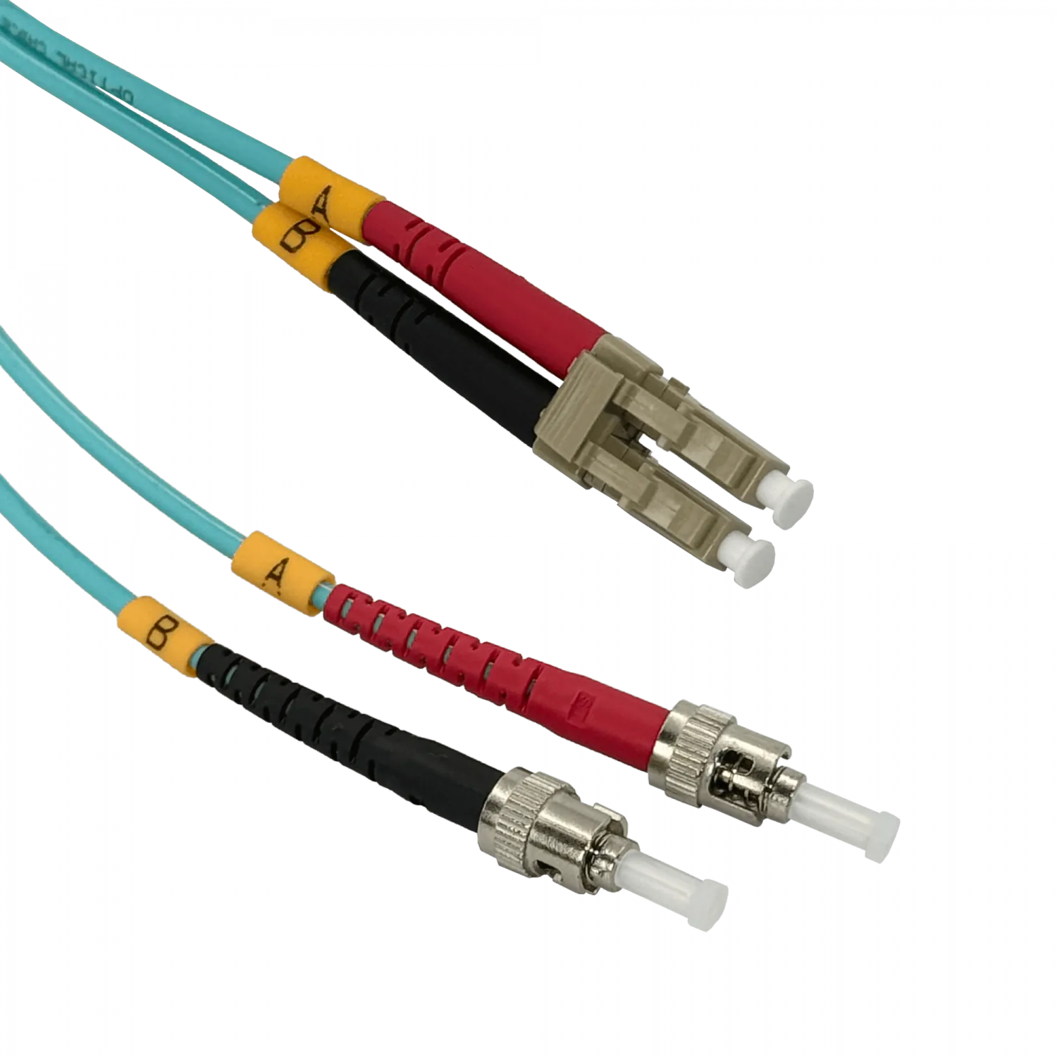 Jumper Fibra 3.0mm 50/125um 1mt LC-ST OM3 Multimodo MM Duplex  1
