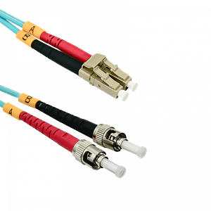 Jumper Fibra 3.0mm 50/125um 5mt LC-ST OM3 Multimodo MM Duplex 
